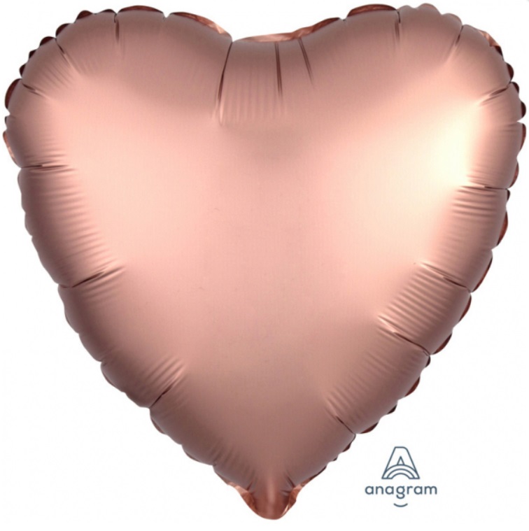 Satin Luxe Rose Copper Heart